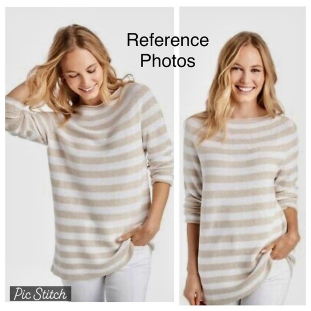 White House Black Market Striped Shimmer Knit Sweater